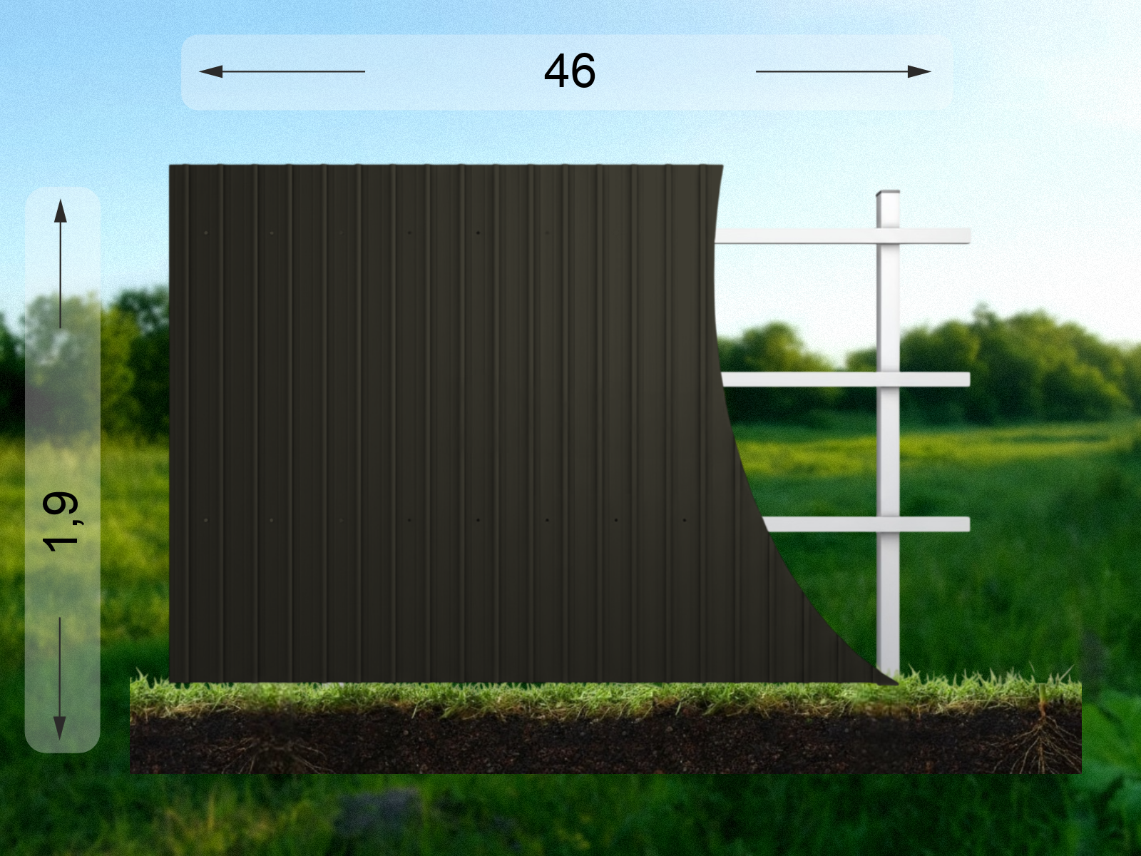 Забор из профлиста 46 м